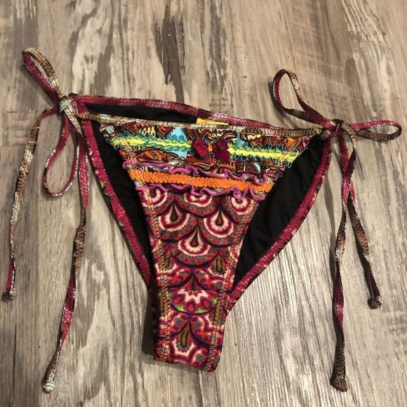 Agua Bendita Other - AGUA BENDITA Bikini Bottom Paisley Ruffle Bow Size Large
